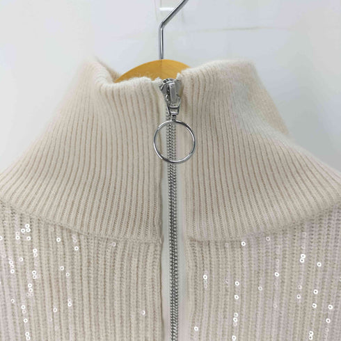 ザラ ZARA ハーフジップスパンコールニット レディース JPN:S
