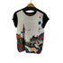 ピーエスポールスミス PS Paul Smith 素材切替 アートデザイン S/S カットソー レディース JPN:M
