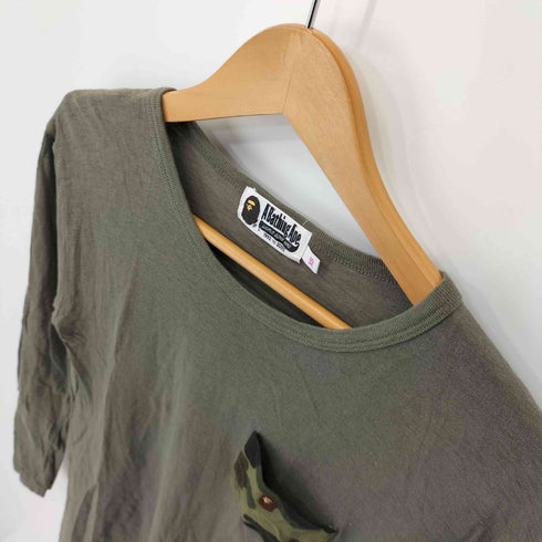 アベイシングエイプ A BATHING APE カモ柄 ポケット L/S カットソー レディース JPN:XS
