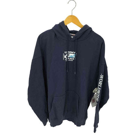 トミージーンズ tommy jeans コットン 袖プリントパーカー メンズ JPN:M