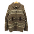 TUAK 80-90S カナダ製 HAND KNIT サンダーバード柄 ウール カウチン ニットジャケット メンズ
