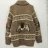 TUAK 80-90S カナダ製 HAND KNIT サンダーバード柄 ウール カウチン ニットジャケット メンズ