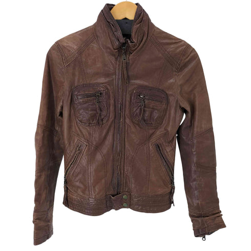 VERO MODA TEMPLE LUCKLY SHORT LEATHER JACKET シープレザージャケット VINTAGE レディース 165/84A