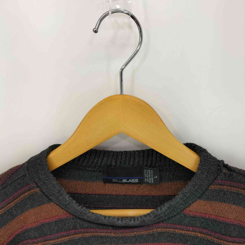 BILLBLASS 90S USA製 コットン混アクリル マルチカラー 3D ボーダーニット メンズ JPN:L