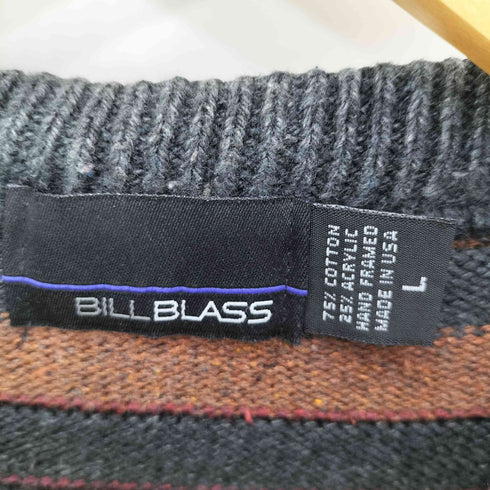 BILLBLASS 90S USA製 コットン混アクリル マルチカラー 3D ボーダーニット メンズ JPN:L