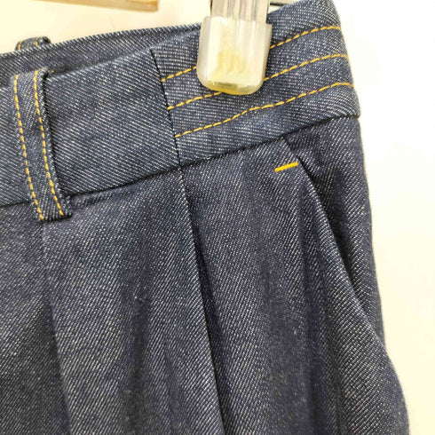 ジルサンダーネイビー JIL SANDER NAVY イタリア製フロントタックデニムワイドパンツ レディース 38