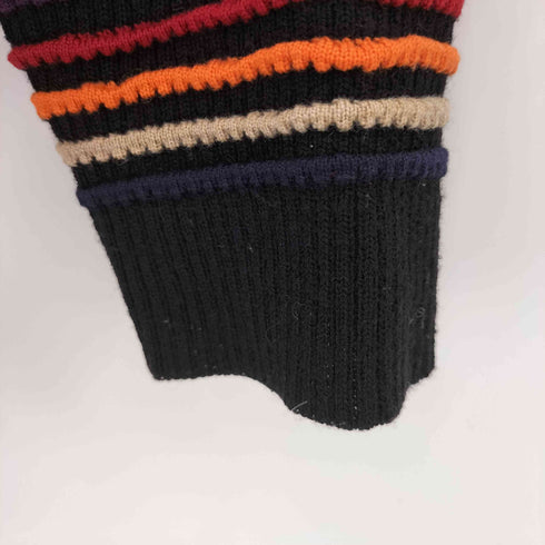 リキエルオム RYKIEL HOMME ウール100% 肩ボタン 3Dボーダー ニット レディース EUR:46