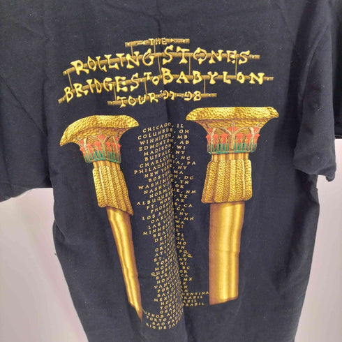90S USA製 anvil ボディ Bridges to Babylon TOUR 97-98 公演 プリント Tシャツ コピーライト1997 メンズ import:L