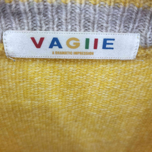 VAGIIE フロントワッペン ハーフジップ ニットセーター レディース