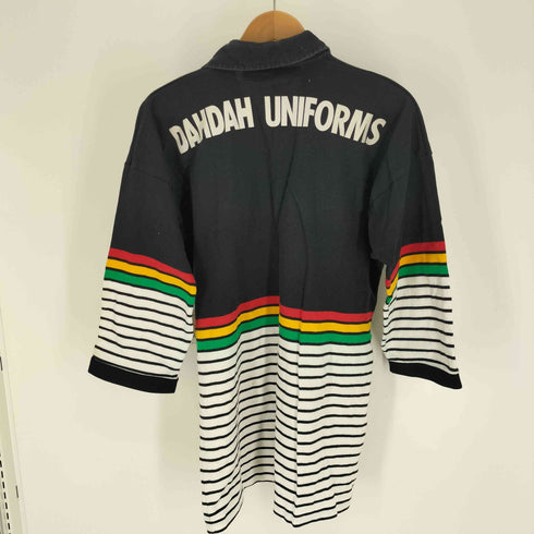 カンタベリー CANTERBURY 90S オーストラリア製 ラスタカラー ボーダー ワッペン S/S ラガー シャツ ポロ メンズ import:XL