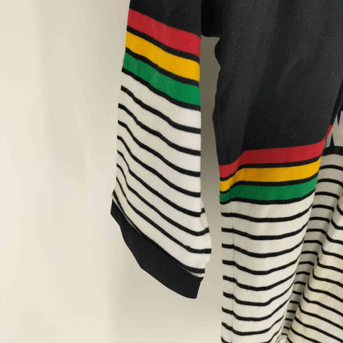 カンタベリー CANTERBURY 90S オーストラリア製 ラスタカラー ボーダー ワッペン S/S ラガー シャツ ポロ メンズ import:XL