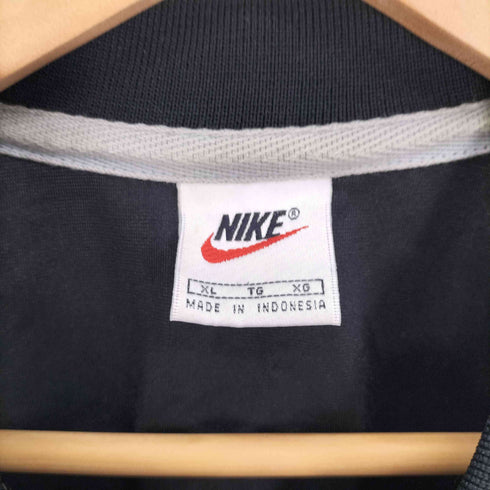 ナイキ NIKE 90S 銀タグ バスケット オーバル スウッシュ 刺繍 バイカラー S/S トラックジャケット ジャージ メンズ import:XL