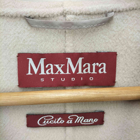 マックスマーラステュディオ MAX MARA STUDIO CUCITO A MANO カシミヤ混ダブルフェイスフーデットジャケット レディース 40