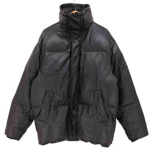 ザラ ZARA フェイクレザー パフ ダウンジャケット メンズ import:M