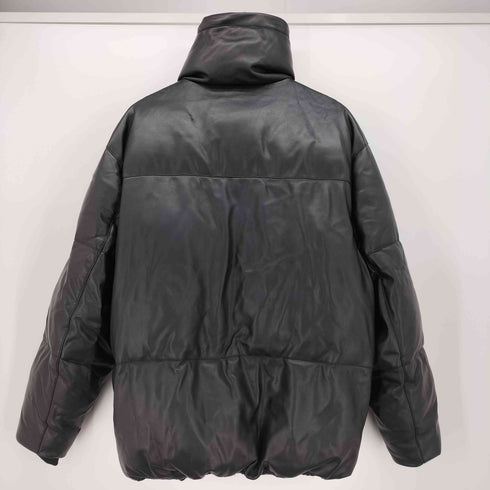 ザラ ZARA フェイクレザー パフ ダウンジャケット メンズ import:M