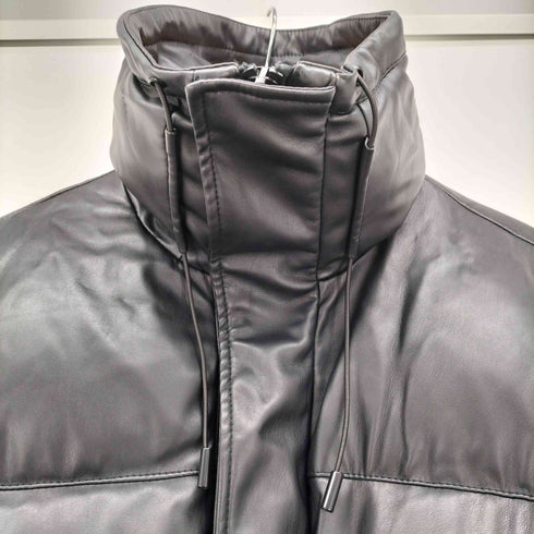 ザラ ZARA フェイクレザー パフ ダウンジャケット メンズ import:M
