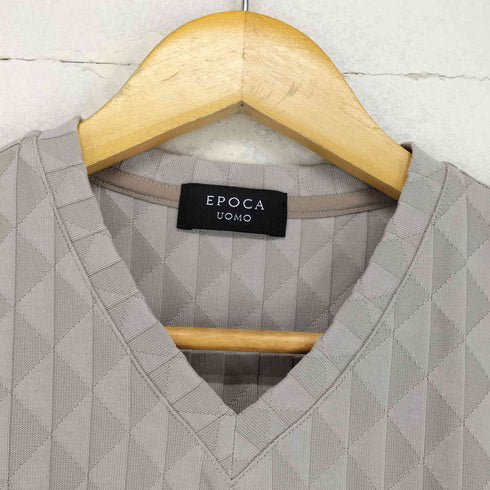 エポカウォモ Epoca uomo ジオメトリックリンクスVネックカットソー メンズ EUR:46