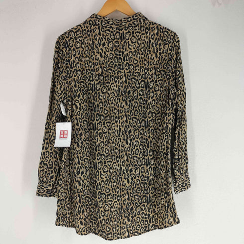 ザラ ZARA trf collection レオパード柄 長袖レーヨンシャツ レディース import:M