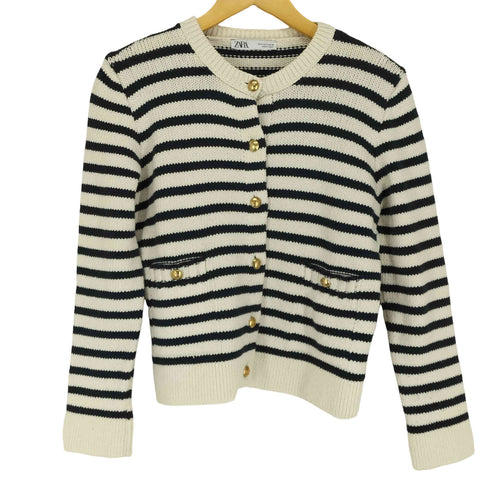 ザラ ZARA ゴールドボタンニットカーディガン レディース import:S