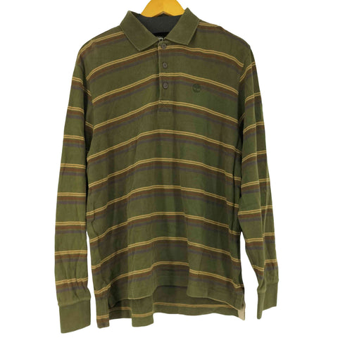 ティンバーランド Timberland L/S ボーダーポロシャツ ワンポイトロゴ メンズ JPN:L