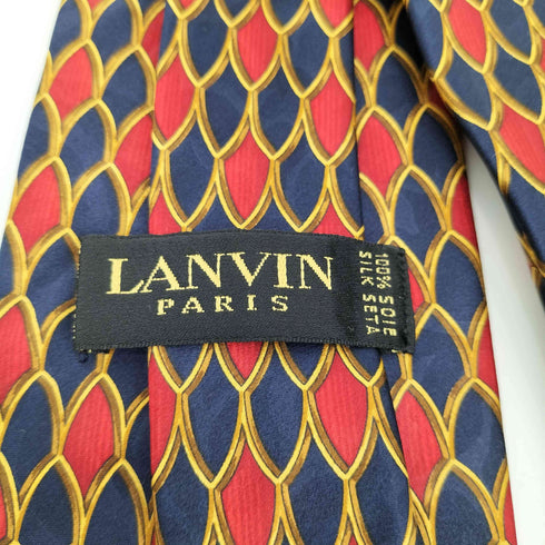 ランバン パリ LANVIN PARIS 総柄 総シルク ネクタイ メンズ
