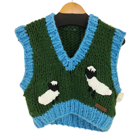 V Neck Sheep Crop Sweater Vest レディース