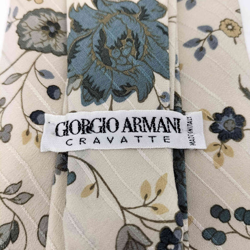 ジョルジオアルマーニ Giorgio Armani 花柄 総シルク ネクタイ メンズ