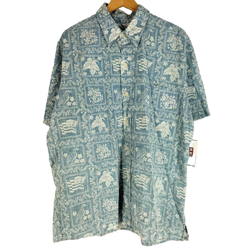 レインスプーナー Reyn Spooner 90s 水着タグ 総柄 レギュラーカラー アロハシャツ メンズ import:L