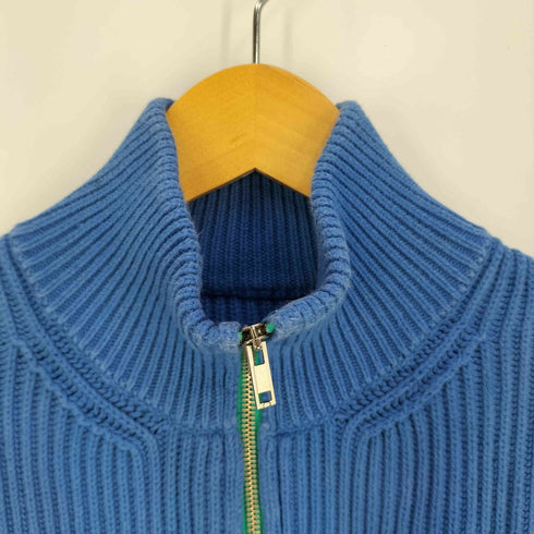 イタリア製 錨刺繍 コットン リブ ドライバーズニット メンズ