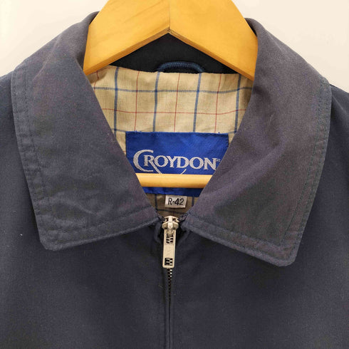 Croydon 裏地チェック柄 ナイロンスウィングトップブルゾン 短丈 メンズ R-42