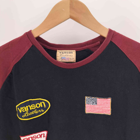 バンソン VANSON ロゴ 刺繍 ワッペン 星条旗 ラグランスリーブ Tシャツ メンズ 3