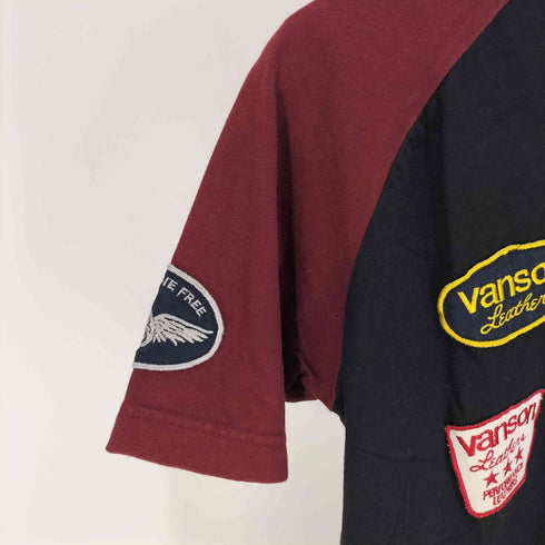 バンソン VANSON ロゴ 刺繍 ワッペン 星条旗 ラグランスリーブ Tシャツ メンズ 3