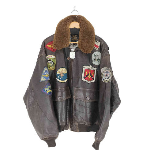 COCKPIT Cockpit USA Top Gun Navy G-1 Leather Jacket メンズ 3XL