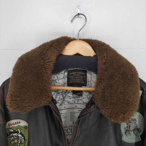 COCKPIT Cockpit USA Top Gun Navy G-1 Leather Jacket メンズ 3XL