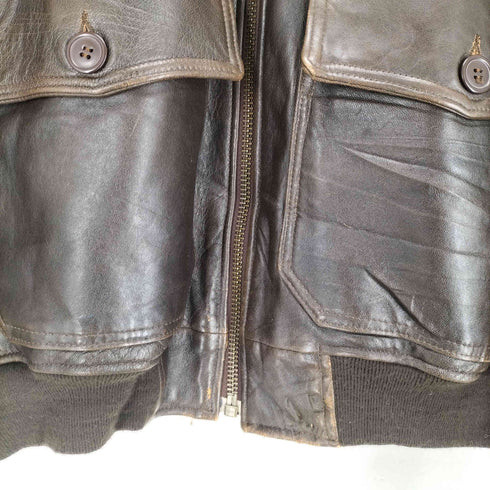 COCKPIT Cockpit USA Top Gun Navy G-1 Leather Jacket メンズ 3XL