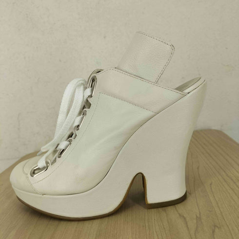 ヴィヴィアンウエストウッド Vivienne Westwood チャンキーヒールレザーレースアップサンダル レディース M