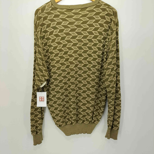プロントウォモ PRONTO UOMO 90-00S イタリア製 Vネック 総柄 L/S ニット メンズ import:L