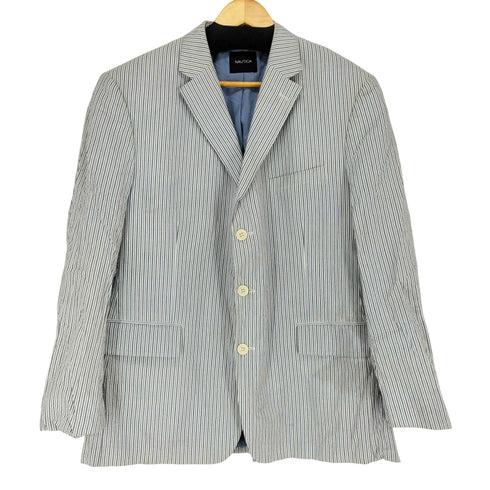 ノーティカ NAUTICA ストライプ柄シアサッカーテーラードジャケット メンズ 46R