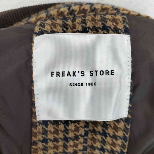 フリークスストア FREAKS STORE 千鳥格子柄 ウール混 ケープトレンチコート レディース FREE