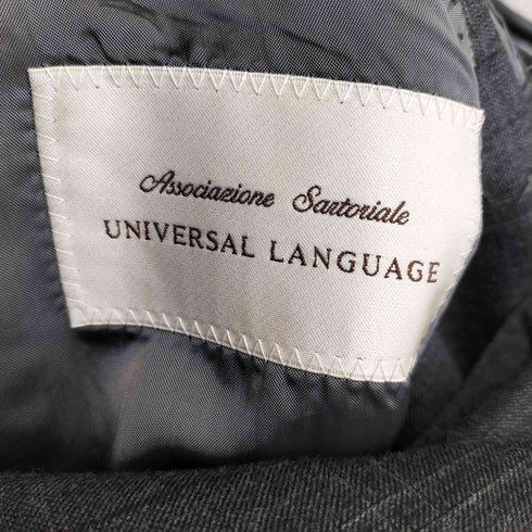 ユニバーサルランゲージ UNIVERSAL LANGUAGE チェック メリノウール 2Bテーラードジャケット パンツ セットアップ メンズ 48-6Drop (waist 82cm})