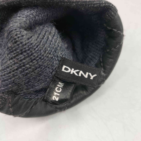 ダナキャランニューヨーク DKNY キルティング フェイク レザー ウール 切替 グローブ 手袋 レディース 21cm