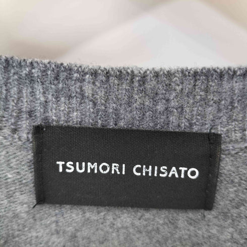 ツモリチサト TSUMORI CHISATO ワンポイント刺繍 ウールカシミヤ混 Vネックニット レディース JPN:2
