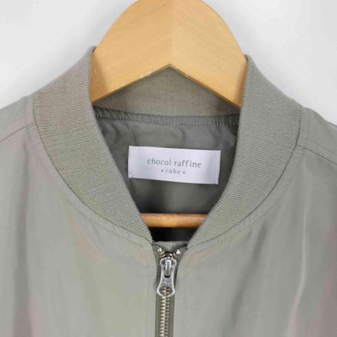 ショコラフィネローブ chocol raffine robe 袖ギャザーMA-1ブルゾン レディース FREE