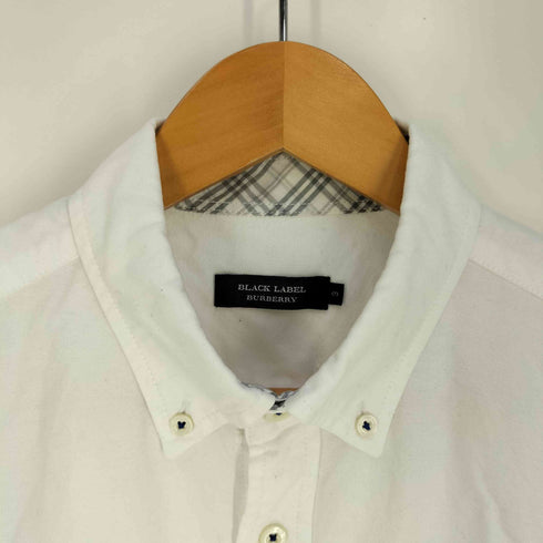 バーバリーブラックレーベル BURBERRY BLACK LABEL ロゴ刺繍 ポケット ボタンダウンシャツ メンズ JPN:3