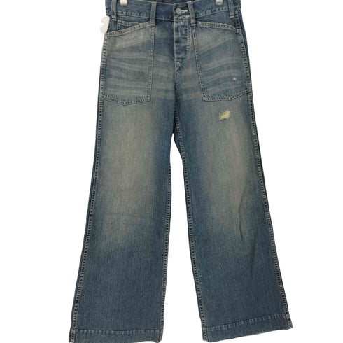 ラルフローレン RALPH LAUREN 00S ストーンウォッシュ加工 USNAVY デニムベイカーパンツ レディース 9