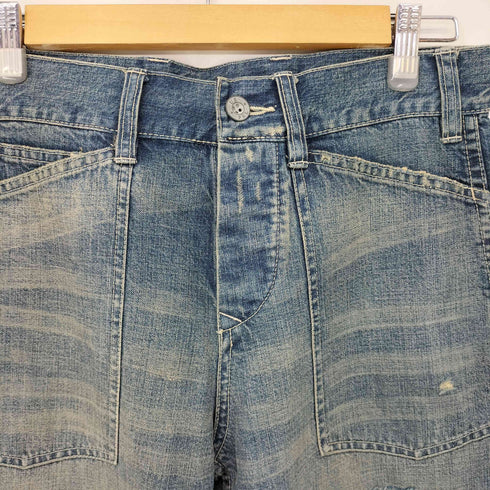 ラルフローレン RALPH LAUREN 00S ストーンウォッシュ加工 USNAVY デニムベイカーパンツ レディース 9