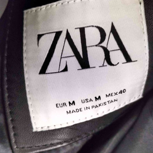 ザラ ZARA フェイクレザーダブルライダースジャケット メンズ JPN:M