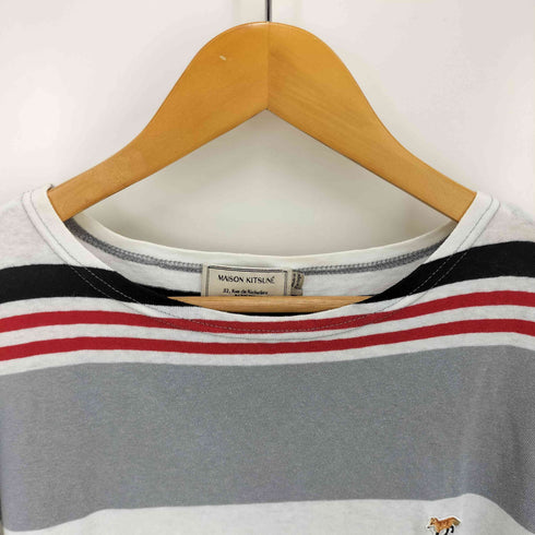 メゾンキツネ MAISON KITSUNE 胸ワッペン ボーダー ロンT メンズ JPN:M