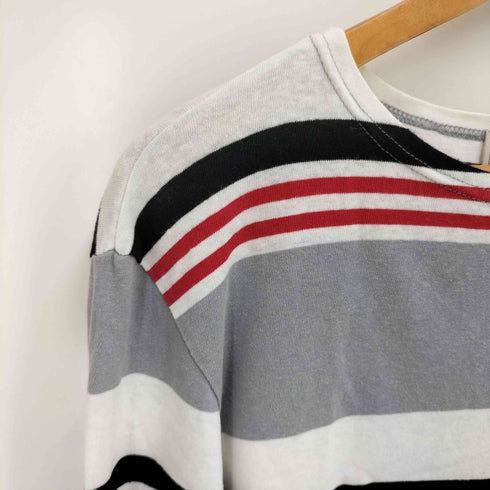 メゾンキツネ MAISON KITSUNE 胸ワッペン ボーダー ロンT メンズ JPN:M