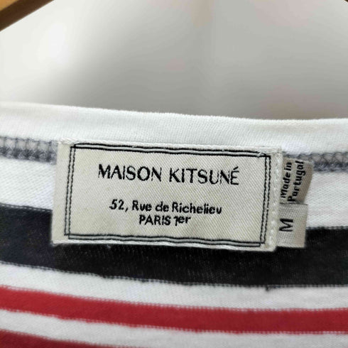メゾンキツネ MAISON KITSUNE 胸ワッペン ボーダー ロンT メンズ JPN:M